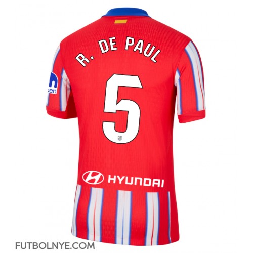 Camiseta Atletico Madrid Rodrigo De Paul #5 Primera Equipación 2024-25 manga corta